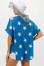 BiBi Cotton T-Shirt Fourth Of July USA Star Knit Rhinestone Glitter Top e692d8c5523a49db9de8f8e10f941f08-Max-Origin Trendsi