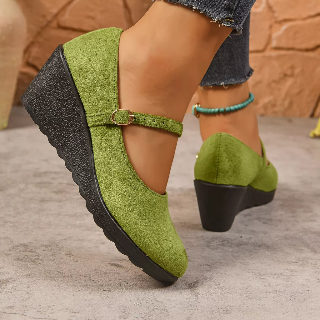 Women's Loafers Faux Suede Round Toe Wedge High Heels Shoes e6b858a4aebf40d3a2204f376894aad6-Max-Origin Trendsi