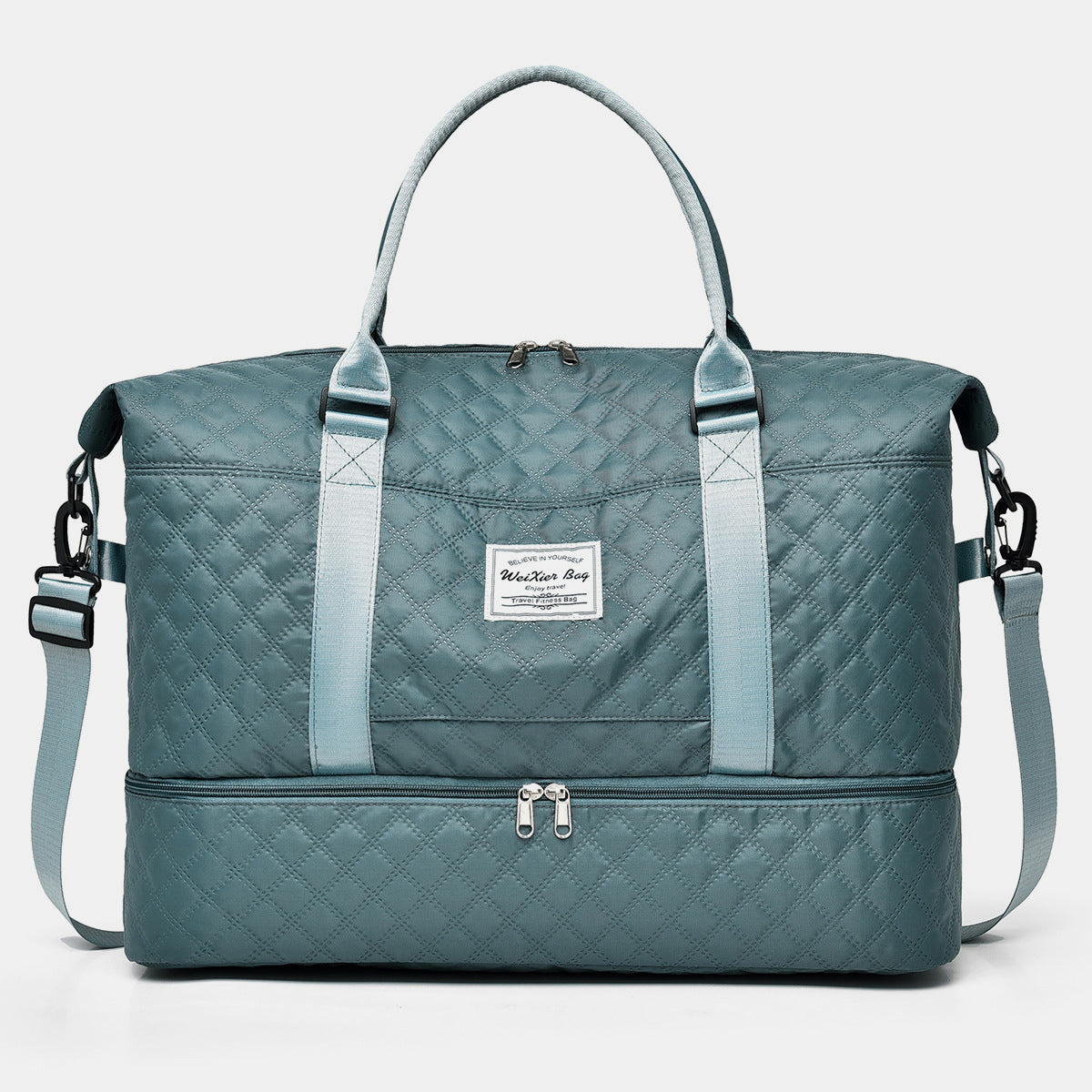 Extra Large Travel Duffel Bag Quilted Diamond Grid Oxford Cloth Oversize Tote