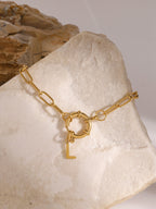 Women Bracelet 18K Gold-Plated Chain Letter L Stainless Steel Jewelry e6eda7ea-3691-4816-8670-5163715f256e-Max Trendsi