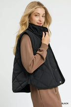 Umgee Womens Vest Quilted Black Snap-Front Puffer Sleeveless Outwear e6ff801f-a948-4612-b12f-66933e6186b3-Max-Origin Trendsi