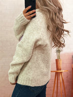 Women's Sweater Flower Long Sleeve Hooded Knit Pullover e706f5b745d94357bb4c06bef62a60bf-Max-Origin Trendsi