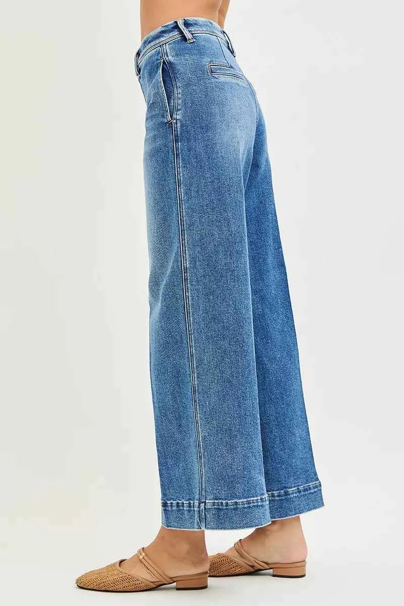 RISEN Ankle Wide Jeans Slouchy Dark Wash Women Denim Pants e71a5cee93fe43a3b7dd08da6809552e-Max-Origin Trendsi