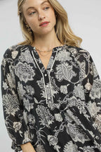 Umgee Floral Print Boho Midi Dress e7348d74-e35b-4464-8827-a94aa7dc5d10-Max-Origin Trendsi