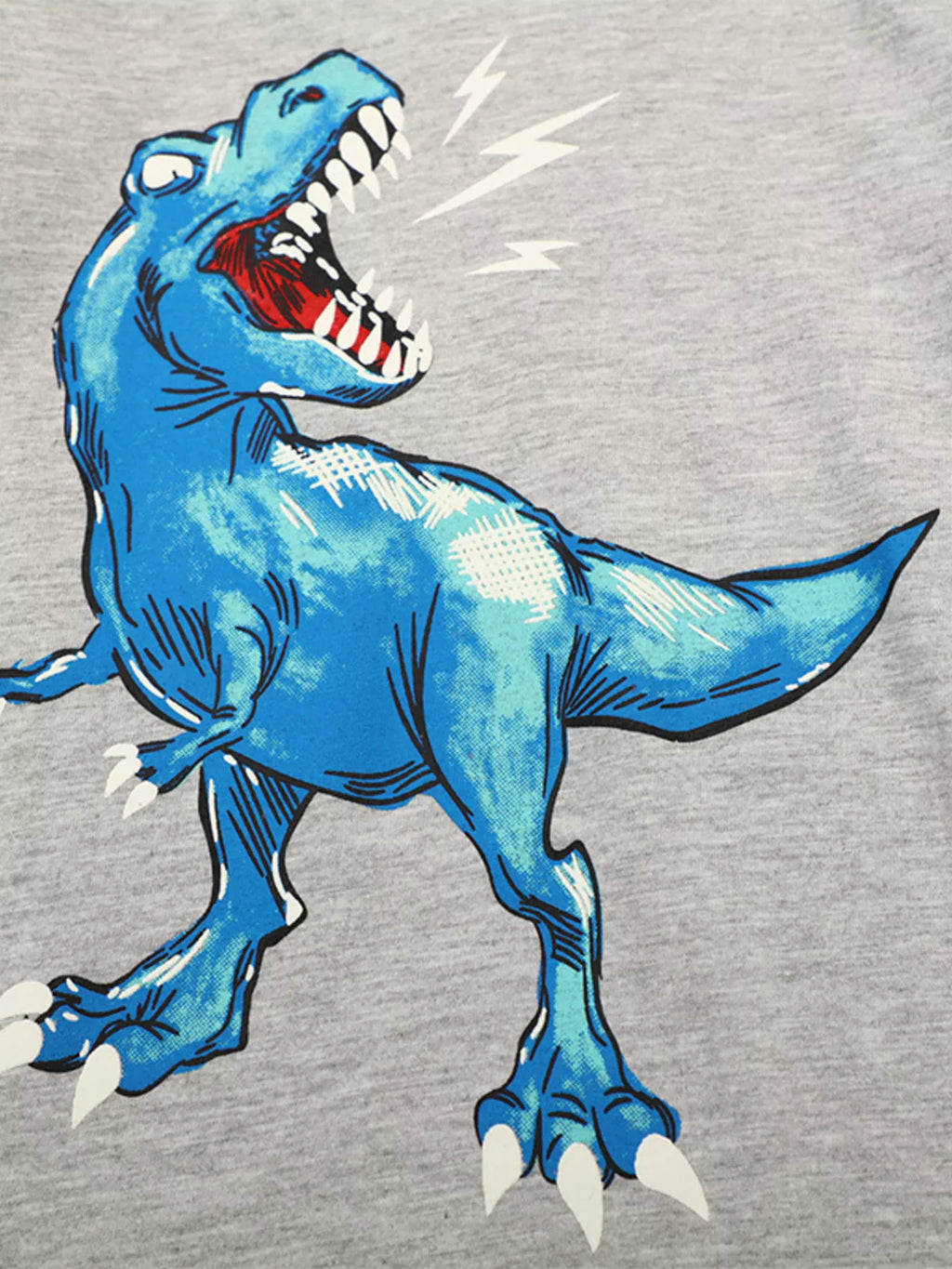 Boy's T-Shirt Children's Gray Cotton Dinosaur Graphic Short Sleeve Top e77f1978d4ef4d699716951d3a3d329d-Max-Origin Trendsi