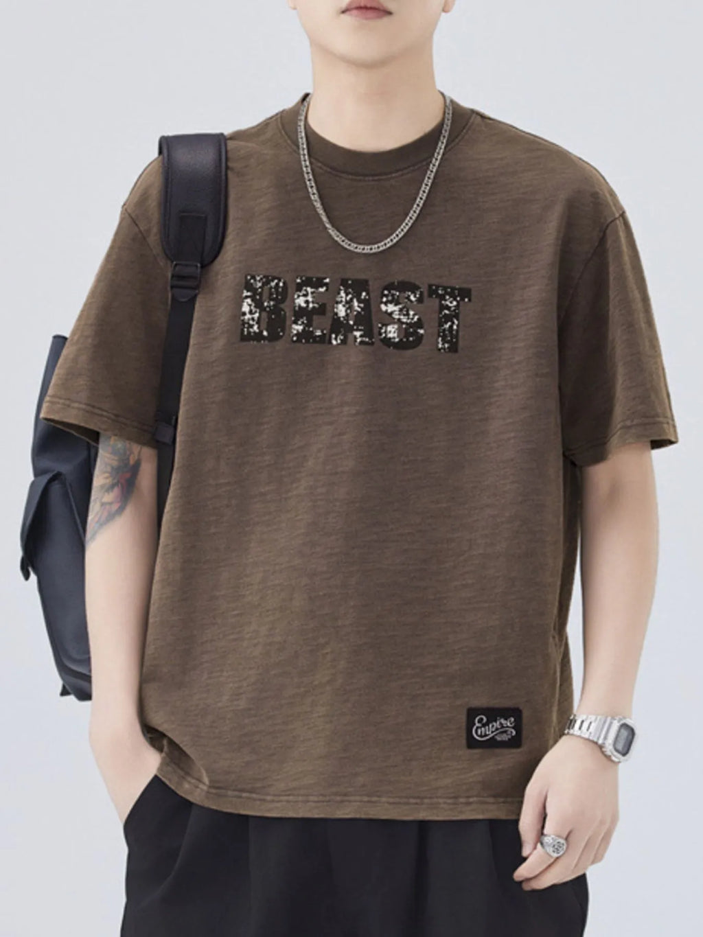 Men's Cotton T-Shirt Basic Style Round Neck Letter Graphic Short Sleeve Top e7ae4006-aeb4-4284-b9be-62b6b8ff8c21-Max-Origin Trendsi