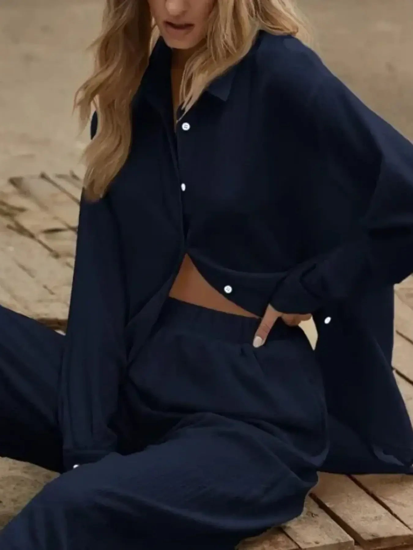 Women's Outfit Set Long Sleeve Shirt and Pants Set Pocketed Lightweight Two-piec e7b0e73ba1384b78b800cac8692a3b13-Max-Origin Trendsi