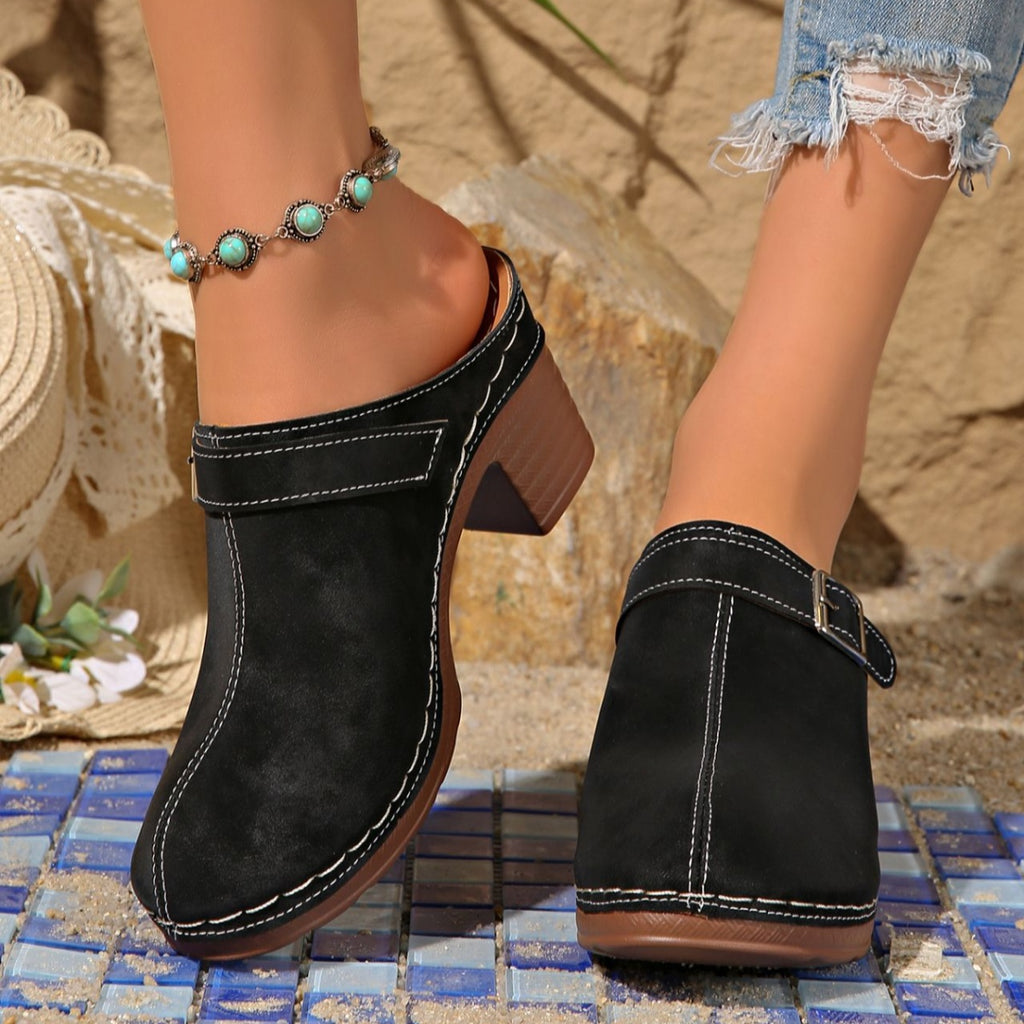 Round Toe Platform Slip-On Shoes