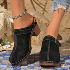 Round Toe Platform Slip-On Shoes