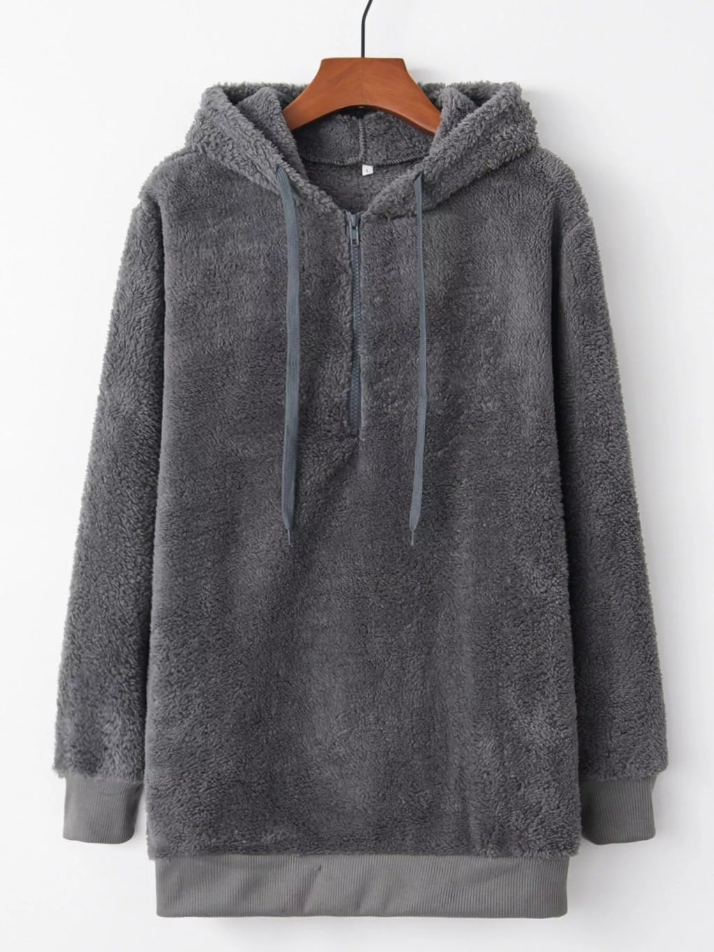 Womens Fleece Hoodie Half Zip Drawstring Hood Soft Top S-4XL e83072bb-abfb-4c7f-a939-c85d6a52e3a8-Max-Origin Trendsi