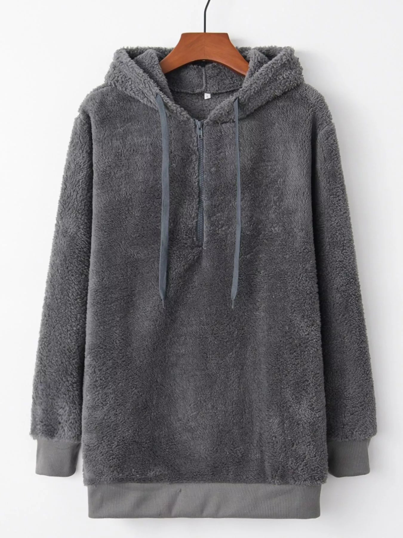 Womens Fleece Hoodie Half Zip Drawstring Hood Soft Top S-4XL e83072bb-abfb-4c7f-a939-c85d6a52e3a8-Max-Origin Trendsi