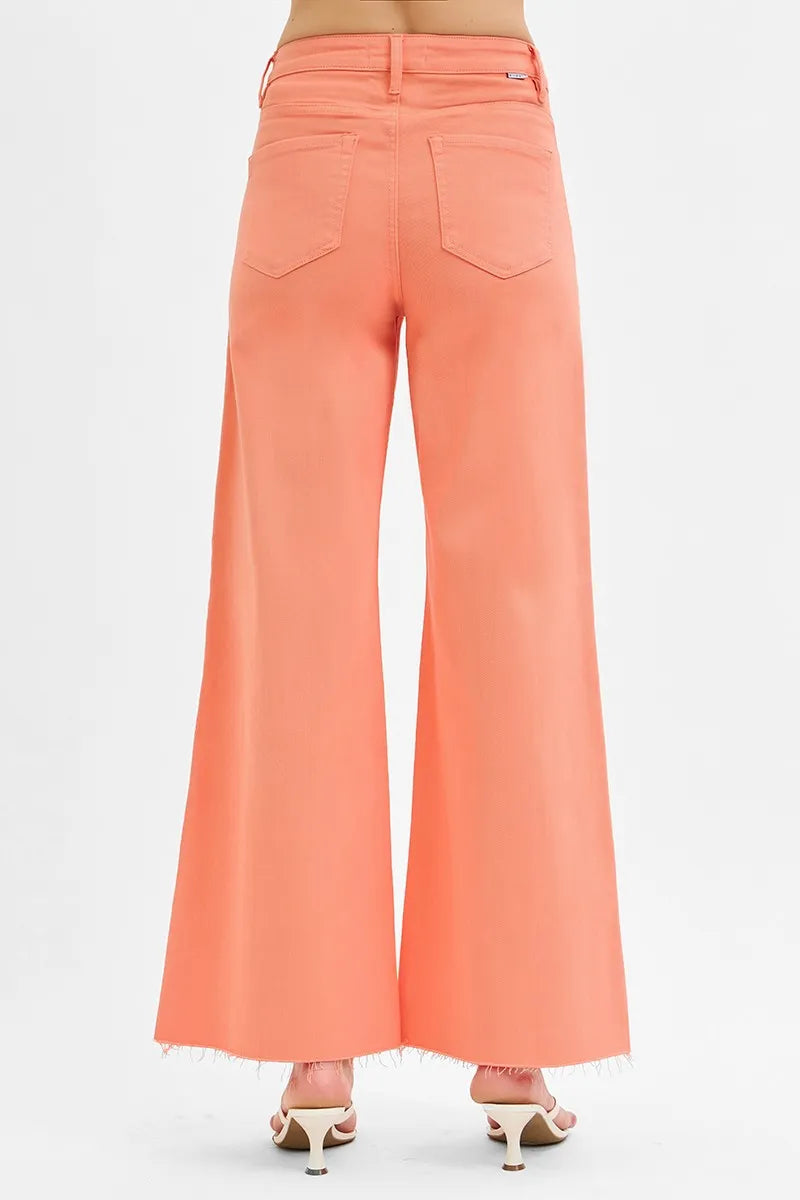 RISEN Wide Leg Jeans Woemn's Coral Tummy Control High Rise Palazzo Denim e83cd48892f64997af48f09286a2497e-Max-Origin Trendsi