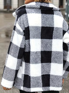 Womens Jacket Plaid Sherpa Button-Down Outerwear Coat e84e156a63f94fd4bcd4d22590d6d01c-Max-Origin Trendsi