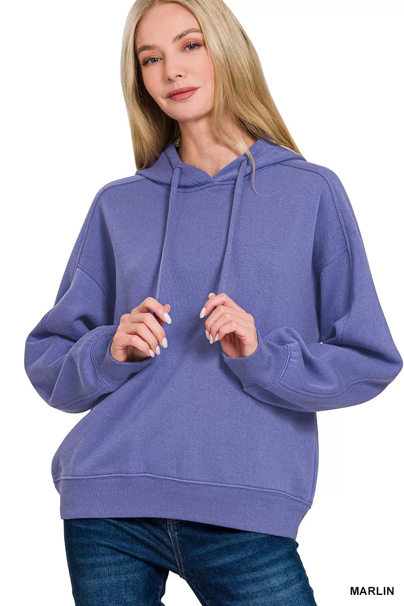 Zenana Womens Fleece Hoodie Purple Drawstring Relaxed Fit Pocketed Top e85a74d9-7d01-4b19-972e-fde4a90fabd3-Max-Origin Trendsi