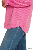 Zenana Women's Raised Rib Knit Top Fuchsia Round Neck Long Sleeve Plus Sizes e865c371-5d4b-426a-8fdd-1c8c40c79a4f-Max-Origin Trendsi