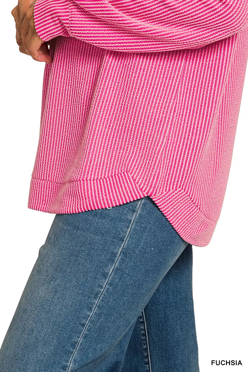 Zenana Women's Raised Rib Knit Top Fuchsia Round Neck Long Sleeve Plus Sizes e865c371-5d4b-426a-8fdd-1c8c40c79a4f-Max-Origin Trendsi