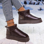 Women's Ankle Boots Pu Leather Faux-Fur Platform Flats e86699747b154469a1952896651c735e-Max-Origin Trendsi