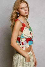 POL Floral Top Cropped Crochet Cami Ivory Green e87f329c-b26c-4ffe-a5a8-f9a5b39b0784-Max-Origin Trendsi