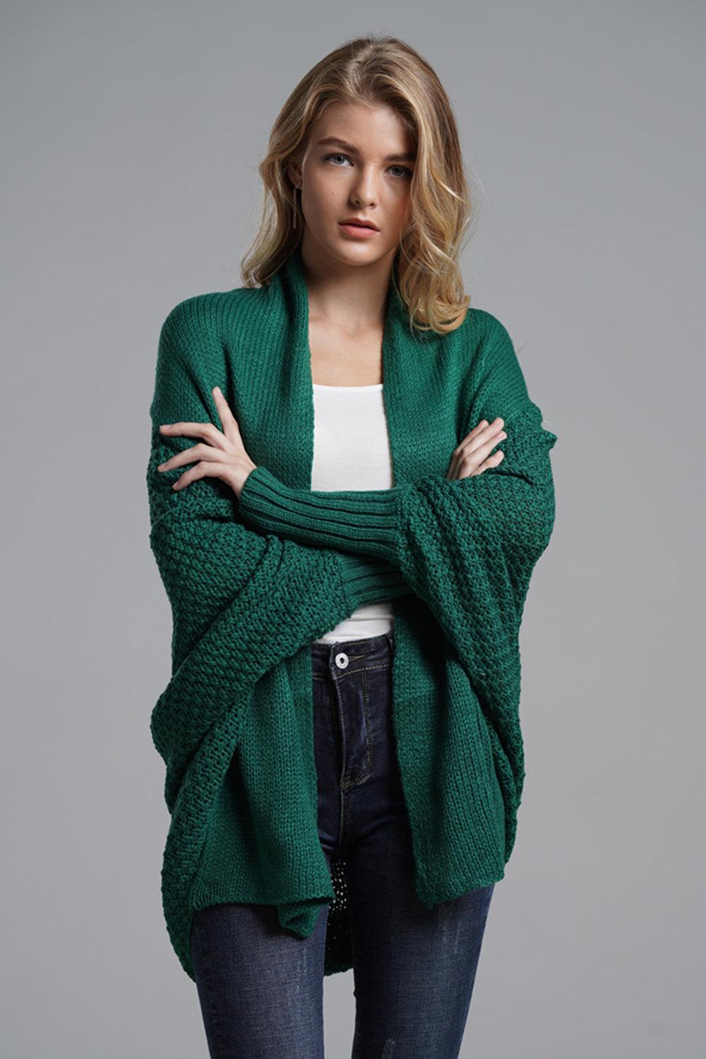 Knit Cardigan Oversized Batwing Long Sleeve Open for Women Dark Green One Size e8b185ee-af94-45a8-984a-ec2edd8e1ae6-Max_367fbd32-37ee-4d76-9aa7-9fa85d18cd84 Trendsi