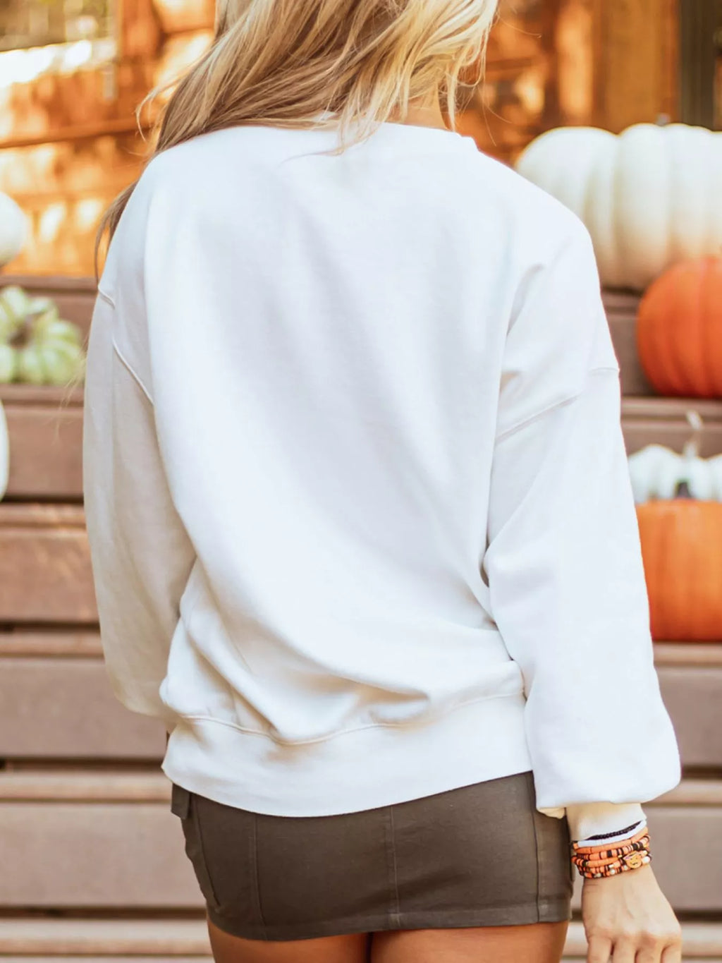 Halloween Women's Sweatshirt Pumpkin Patched Pattern White Long Sleeve Top e8b426cf-9e4a-4313-bf92-5d124d12a93d-Max-Origin Trendsi