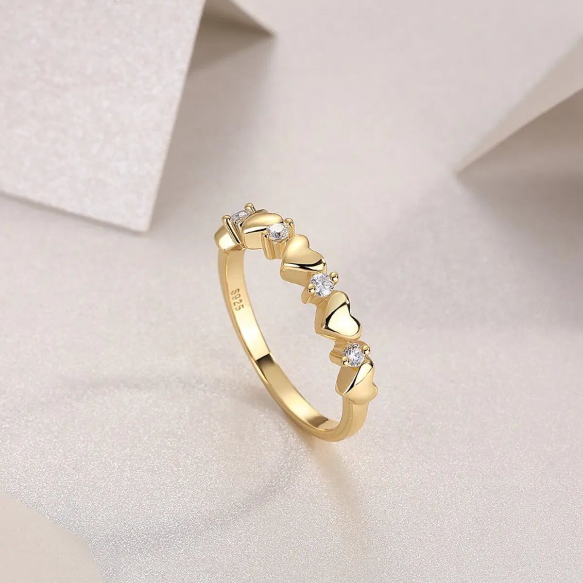 18K Gold-Plated Heart Ring Golden 925 Sterling Silver Moissanite Stone Gold e8d77947-a8ed-4c2c-9937-4b00ecd23fb8-Max-Origin Trendsi