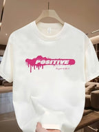 Men's Cotton T-Shirt Positive Letter Round Neck Short Sleeve Plus Size S-5XL e929980f4ed3415a9940a24d5959b324-Max-Origin Trendsi