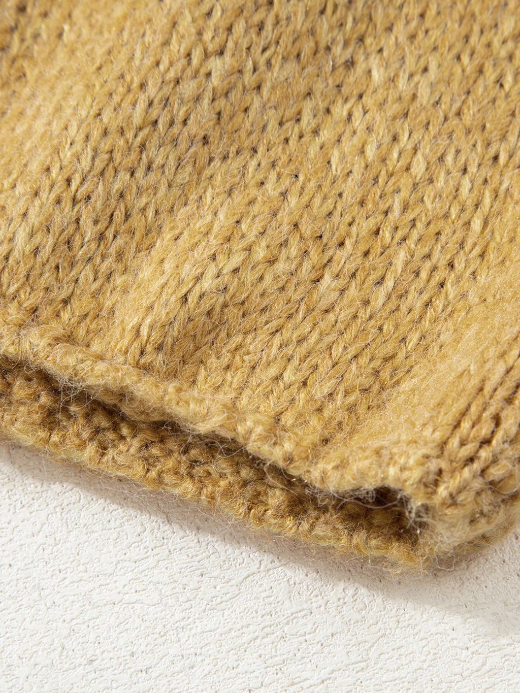 Women's Cardigan Camel Lantern Sleeve Scallop V Neck Buttoned Soft Acrylic Knit e929cf0722ef4b92800fb4c8d7ba480d-Max-Origin Trendsi