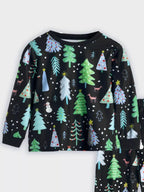 Children's Pajama Set Christmas Tree Print Colorful Top and Pants e92eefda-ff1a-409f-84af-27a13dcd4c53-Max-Origin Trendsi