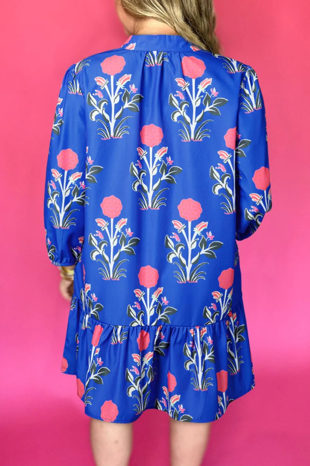 Mini Dress Royal Blue Floral Print Long Sleeve Ruffle Hem Buttoned e98d3b34-6884-4cbc-9918-f9c4b0006f12-Max-Origin_54531c0a-bc51-41e4-875e-b058b5dcdf48 Trendsi