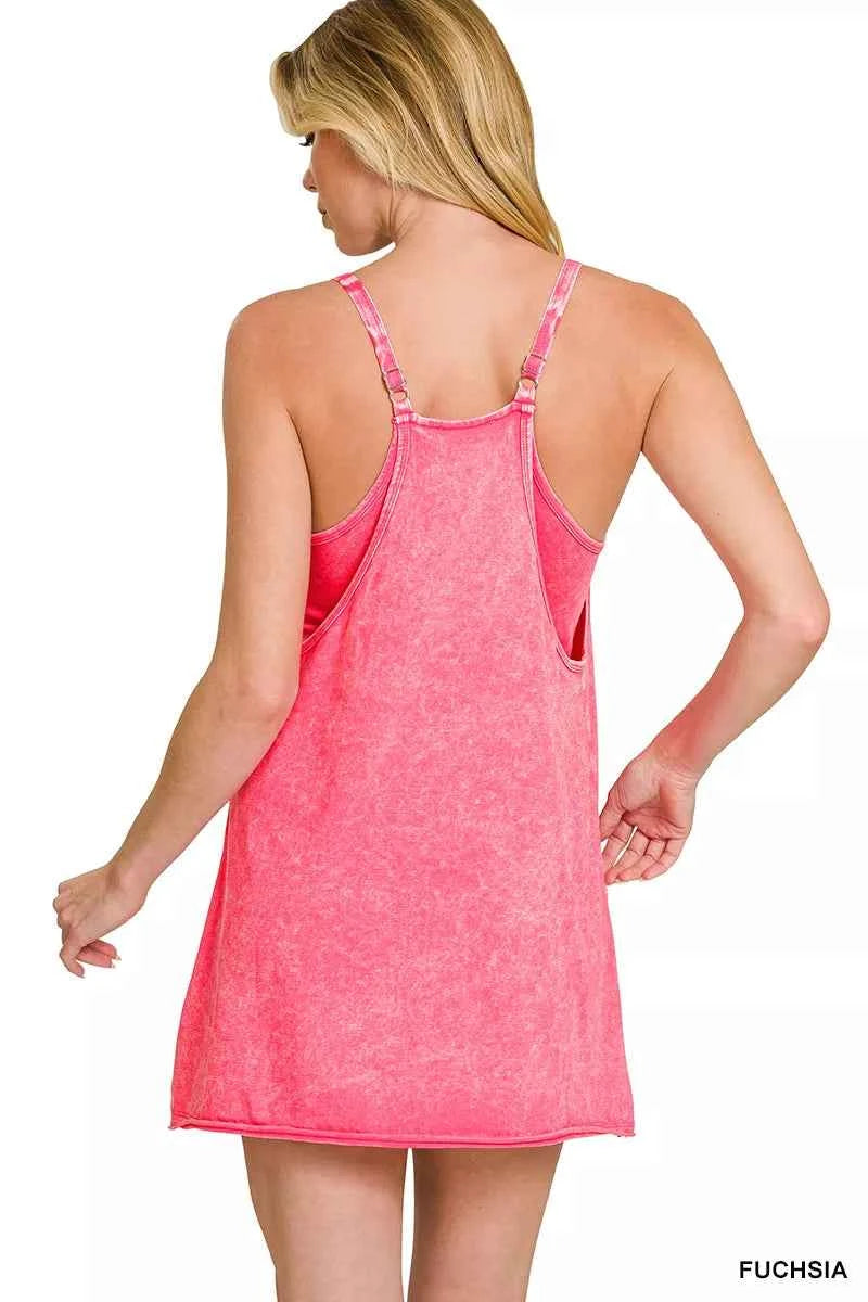 Zenana Cami Mini Dress Fuchsia Acid Washed Mini Dress With Built-in Romper Liner e9cee1f2-247a-4da5-b5ea-7e32b4c1c5b7-Max-Origin Trendsi