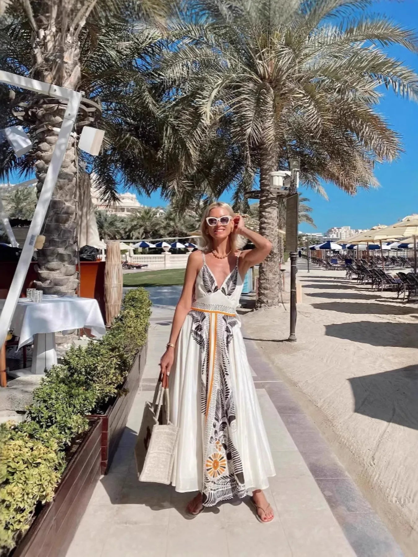 Cami Maxi Dress Apricot Leaf Printed V-Neck Cutout Backless Crisscross e9e9ad281d5d4e92b903e348c3f3c7c2-Max-Origin Trendsi