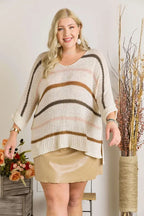 ADORA Sweater Ivory Multi Color Strip Oversized Lightweight Knit Long Sleeve e9f02a06-70fa-486e-9539-9e1ee96cfd49-Max-Origin Trendsi