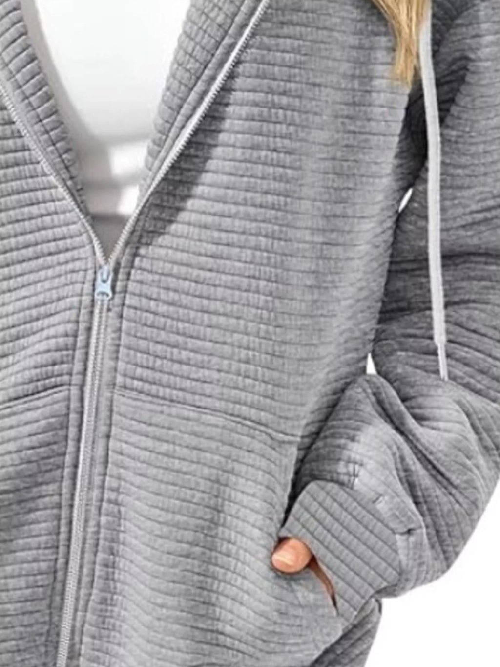 Women's Hoodie Zip Up Drawstring Hood Dropped Shoulder Long Sleeve e9fcc67a-fd88-42c4-999a-0ea9c0343c08-Max-Origin Trendsi