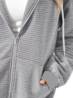 Women's Hoodie Zip Up Drawstring Hood Dropped Shoulder Long Sleeve e9fcc67a-fd88-42c4-999a-0ea9c0343c08-Max-Origin Trendsi