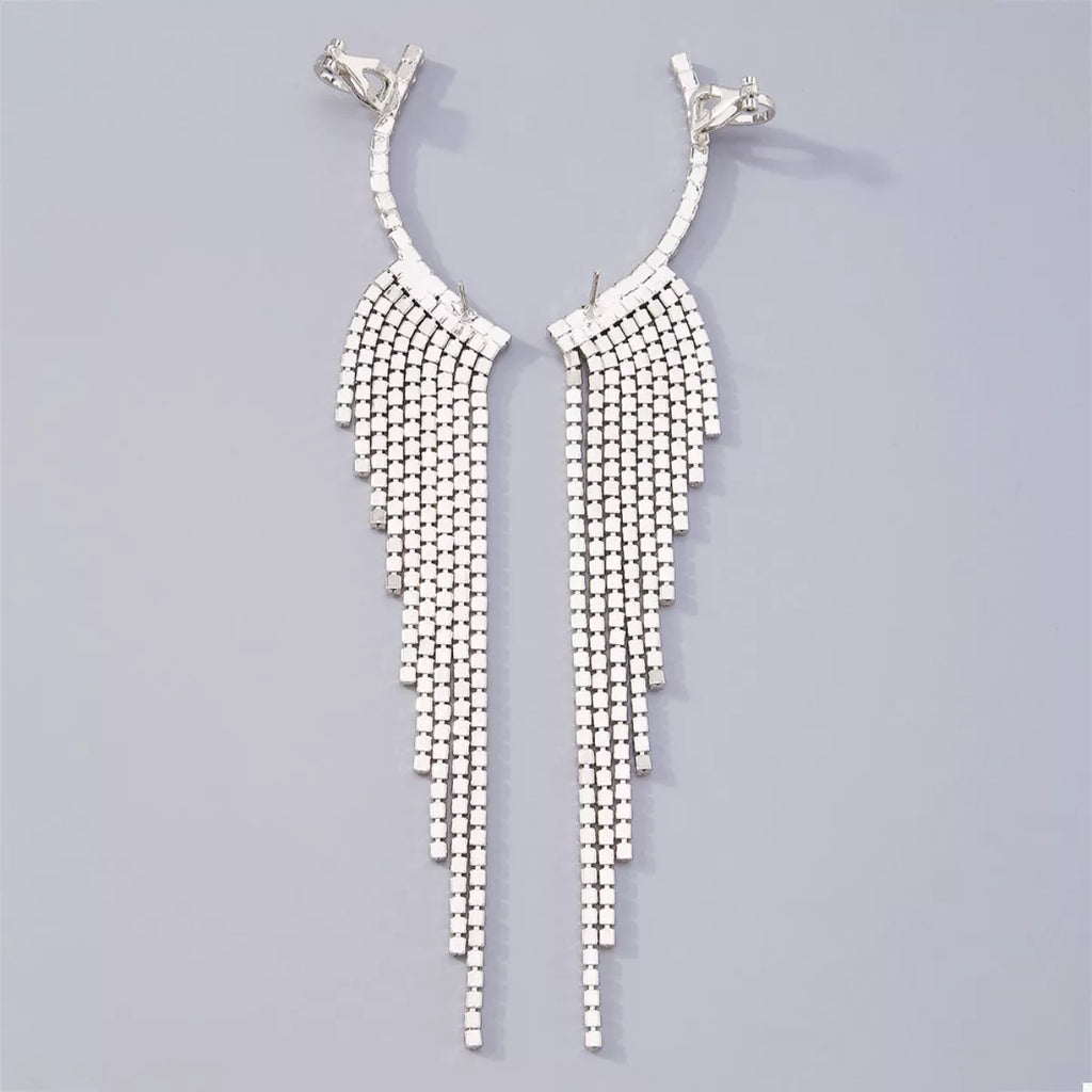 Fringe Earrings Silver Rhinestone Sparkling Elegance Jewelry ea5926f6-b648-42f3-8e1c-fd765d654bed-Max-Origin Trendsi