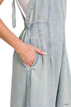Zenana Denim Overalls Light Washed Wide Leg Cotton Jumpsuit eaae4df1a98f44d7baaa269364257cd2-Max-Origin Trendsi