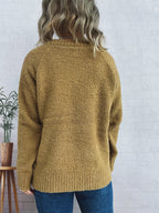 Women's Sweater Round Neck Raglan Sleeve Knit Pullover eac481264a9d4e5884958ba98672b5b5-Max-Origin Trendsi
