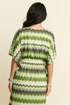 Davi & Dani Midi Dress Sage Green Multi Color Wavy Tie Waist Flowy Sleeve eacd32774140487cbf647d85ad0c5e35-Max-Origin Trendsi
