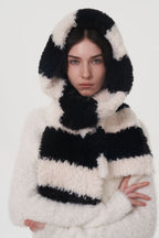 Fuzzy Striped Scarf Contrast Multifunction Head Long Fashion Accessories ead2391b-8c90-4b2c-a521-627456de0607-Max Trendsi