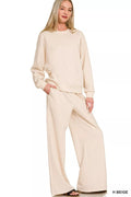 Zenana Outftit Set Beige Scuba Crewneck Pullover and Pants Casual 2 Pcs H BEIGE ead29d03d498434da15b86049ac1052b-Max-Origin Trendsi