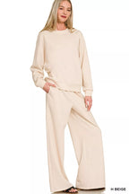 Zenana Outftit Set Beige Scuba Crewneck Pullover and Pants Casual 2 Pcs H BEIGE ead29d03d498434da15b86049ac1052b-Max-Origin Trendsi