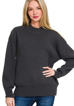Zenana Womens Sweater Black Knit Wide Neckband Drop Shoulder Long Sleeve BLACK eb0b9120d9924369b1267a1e114316b0-Max-Origin Trendsi
