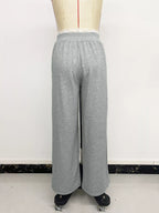 Women's Joggers Gray Wide Leg Lace Waistband Detail Casual Pants eb165c03cecb4befb31235fc69c9bb09-Max-Origin Trendsi