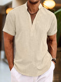 Men's Full-Size Casual Short-Sleeve Henley Shirt Plus Sizes Available