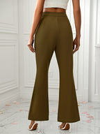 Women Wide Leg Pants Slit Flare Solid with Pockets eb318e88-1d9e-4439-8b61-d092b2f5f562-Max Trendsi