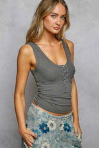 POL Tank Top Lace Trim with Front Button Closure and Pocket eb5191c0-b1fb-4b61-8d31-dfc78be0aba8-Max-Origin Trendsi