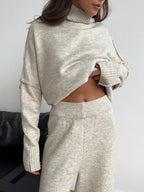 Outfit Set Women Knit Slit Turtleneck Sweater Long Sleeve and Pants 2 Pcs eba20f91-9f0d-4eb6-aba2-9455f8028f4e-Max Trendsi