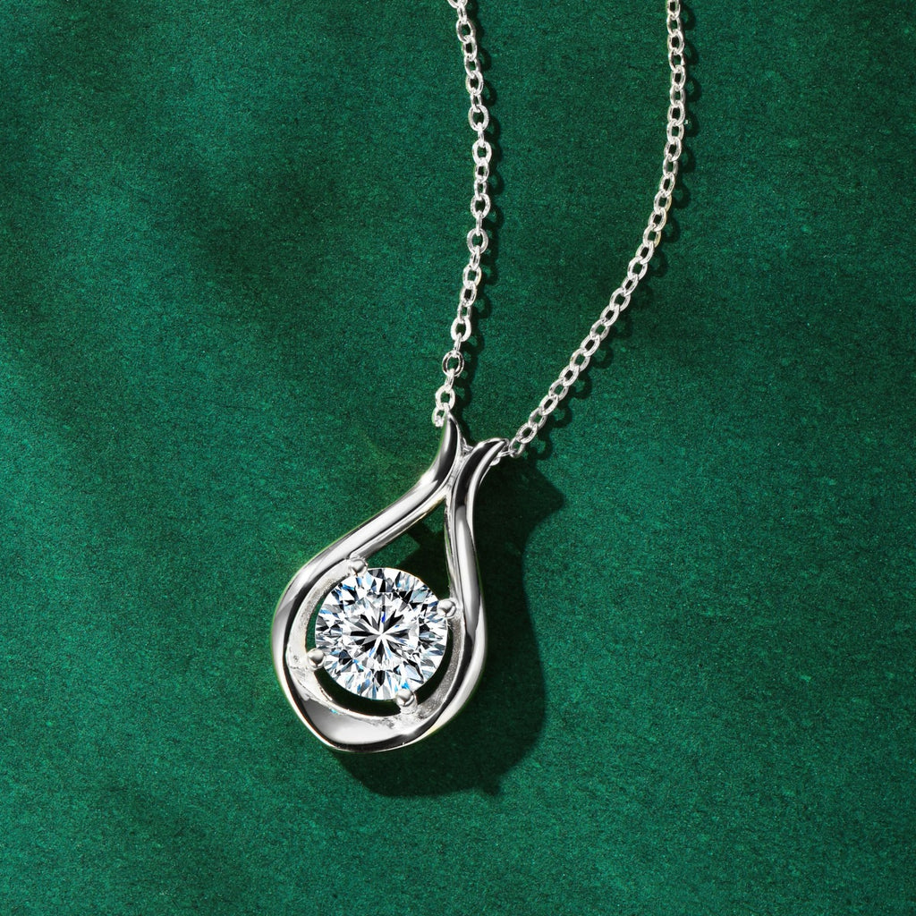2 Carat Moissanite Pendant Necklace 925 Sterling Silver Teardrop 18K gold-plated ebaa530d-b33f-4e55-8fbb-f2d84b755b24-Max Trendsi