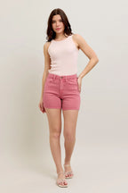 Judy Blue Women's Shorts Pink Denim Back Embroidery Pockets ebab55238f4f4d14b0ebe5f69f4c396c-Max-Origin Trendsi