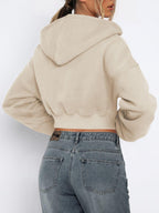 Cropped Jacket Viscose Zip Up Long Sleeve Hooded Outwear ebb0b6da-4b7f-4b46-9c2c-cda7eb7cd755-Max Trendsi